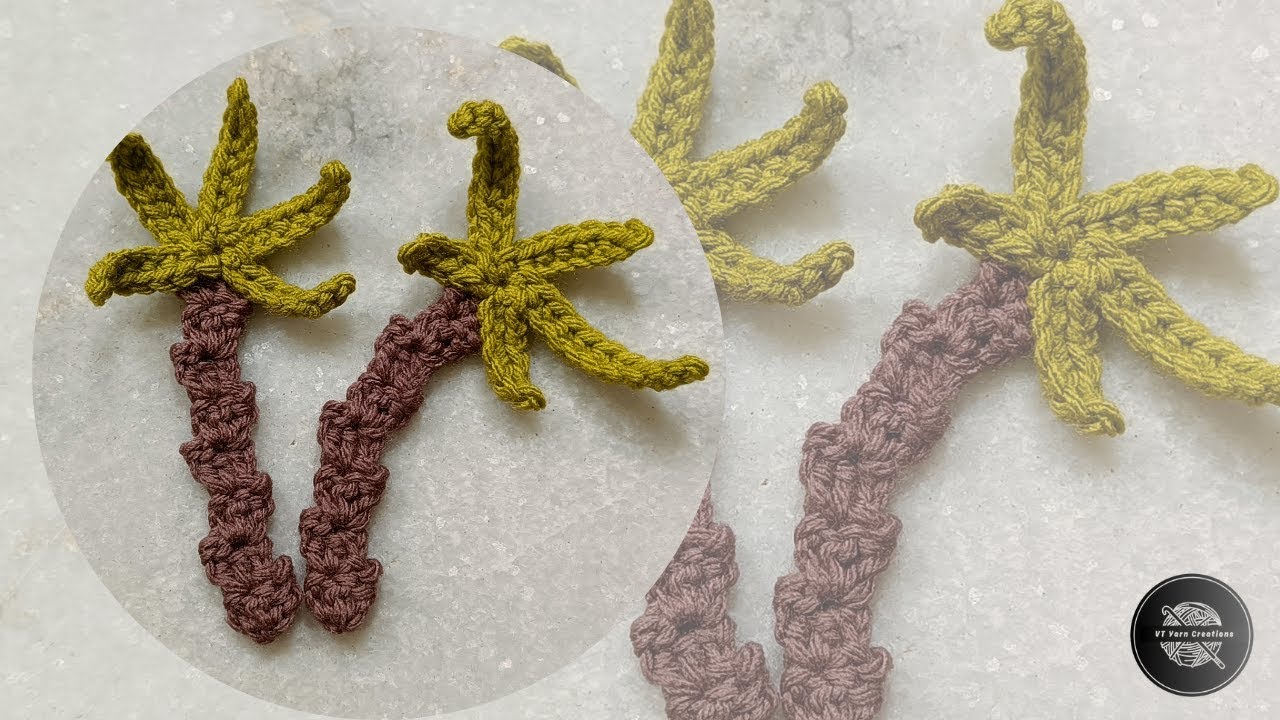 Crochet Palm Tree | Crochet Applique for beginners |how to crochet tree
