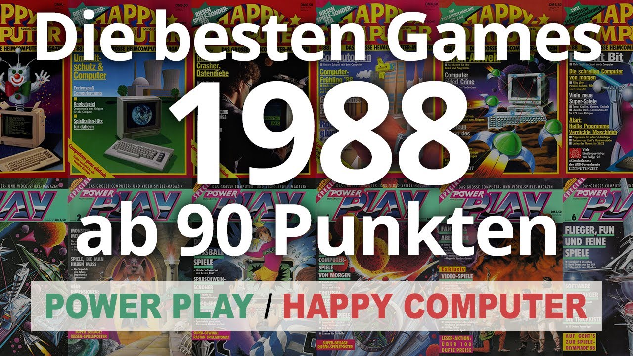 Top Games 1988 (IV): Games mit 90% und mehr aus Power Play & Happy Computer (C64, PC, ST, Apple II)