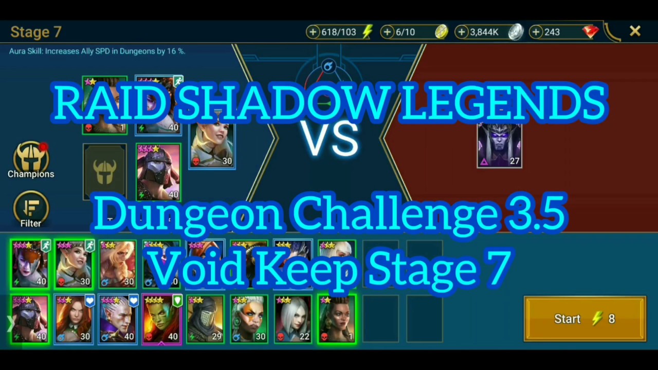 F2P Dungeon Challenge 3.5 Guide - Void Keep Stage 7 - short -- RAID SHADOW LEGENDS