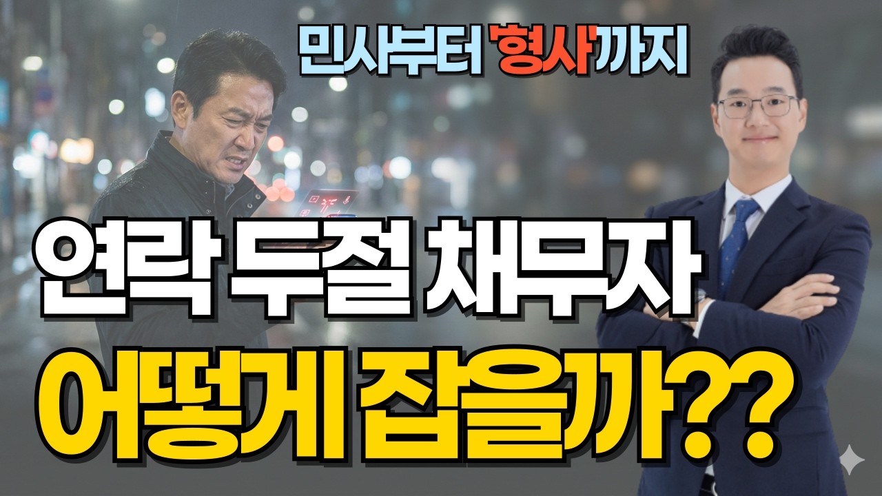 돈 받고 연락 두절된 채무자 참교육 하는 법(이렇게 대응하세요)