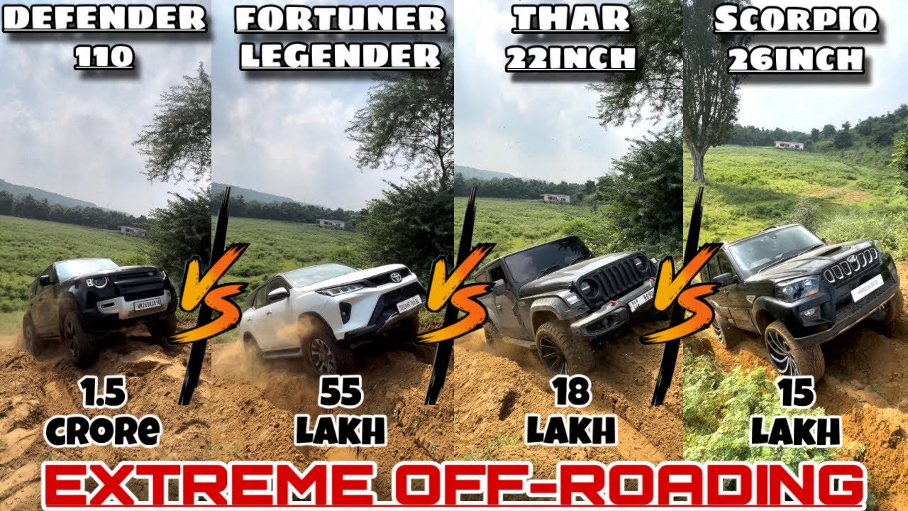 Defender Vs Legender Vs Thar Vs Scorpio Off-road Battle🔥| एसी Off-roading पहले कभी Nahi❌ Dekhi Hogi😎