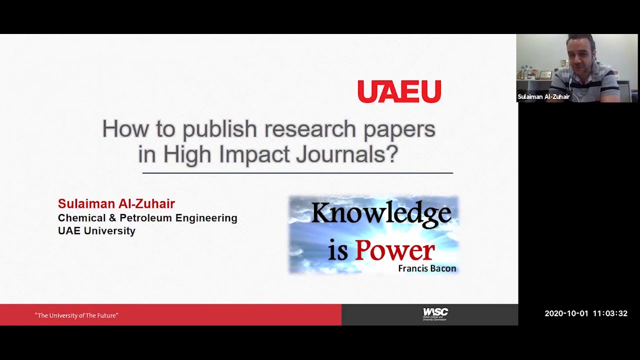 Workshop on How to Publish in High Impact Journals