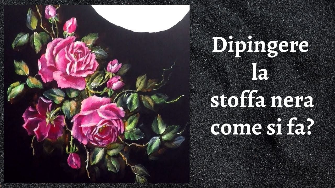 Rose su seta nera come dipingerle con i colori acrilici