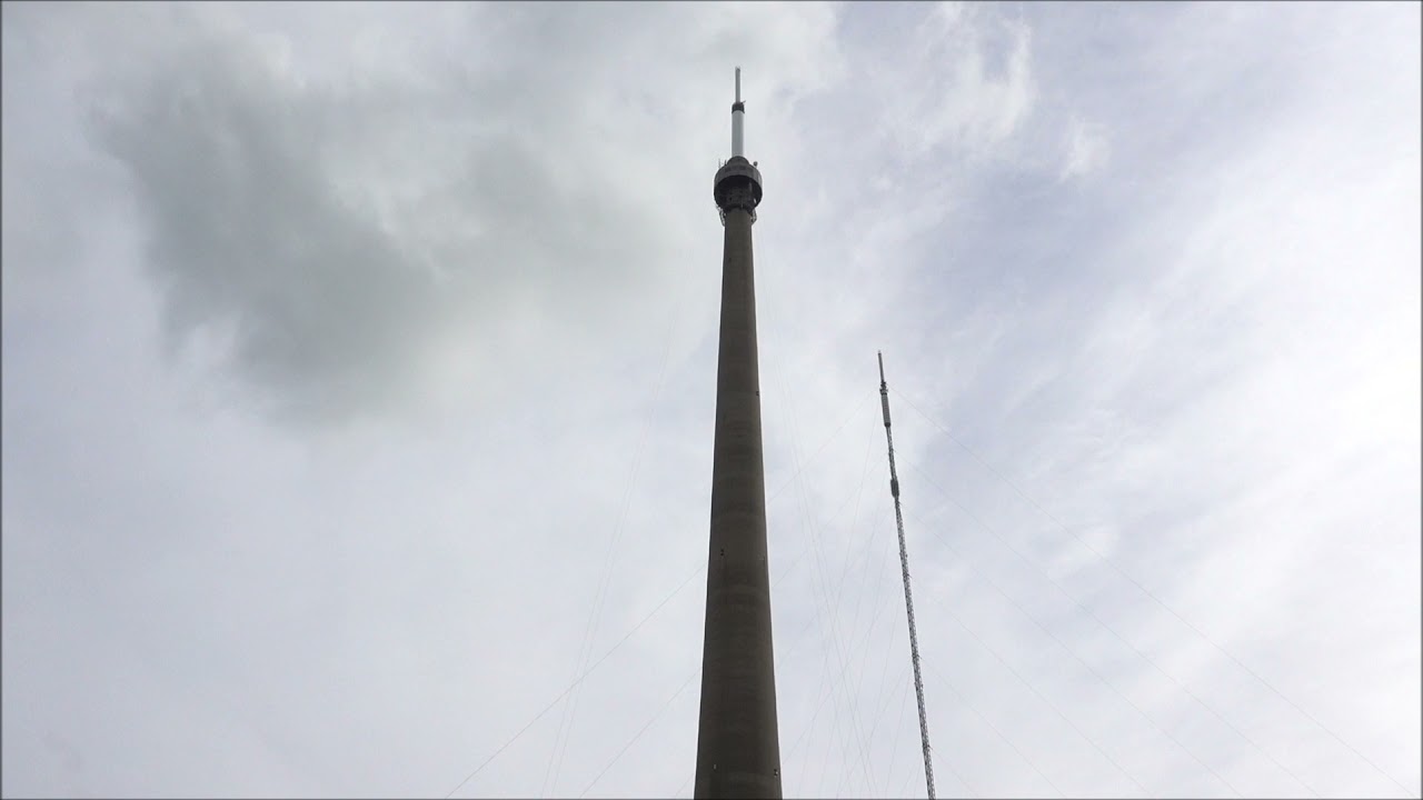 The Emley Moor Radio Tower, a 330m tall radio mast in Emley, UK.