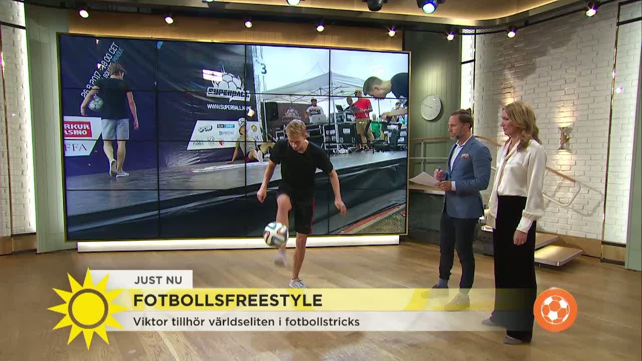 Fotbollsfreestyle: ”Vill bli bäst i världen” - Nyhetsmorgon (TV4)