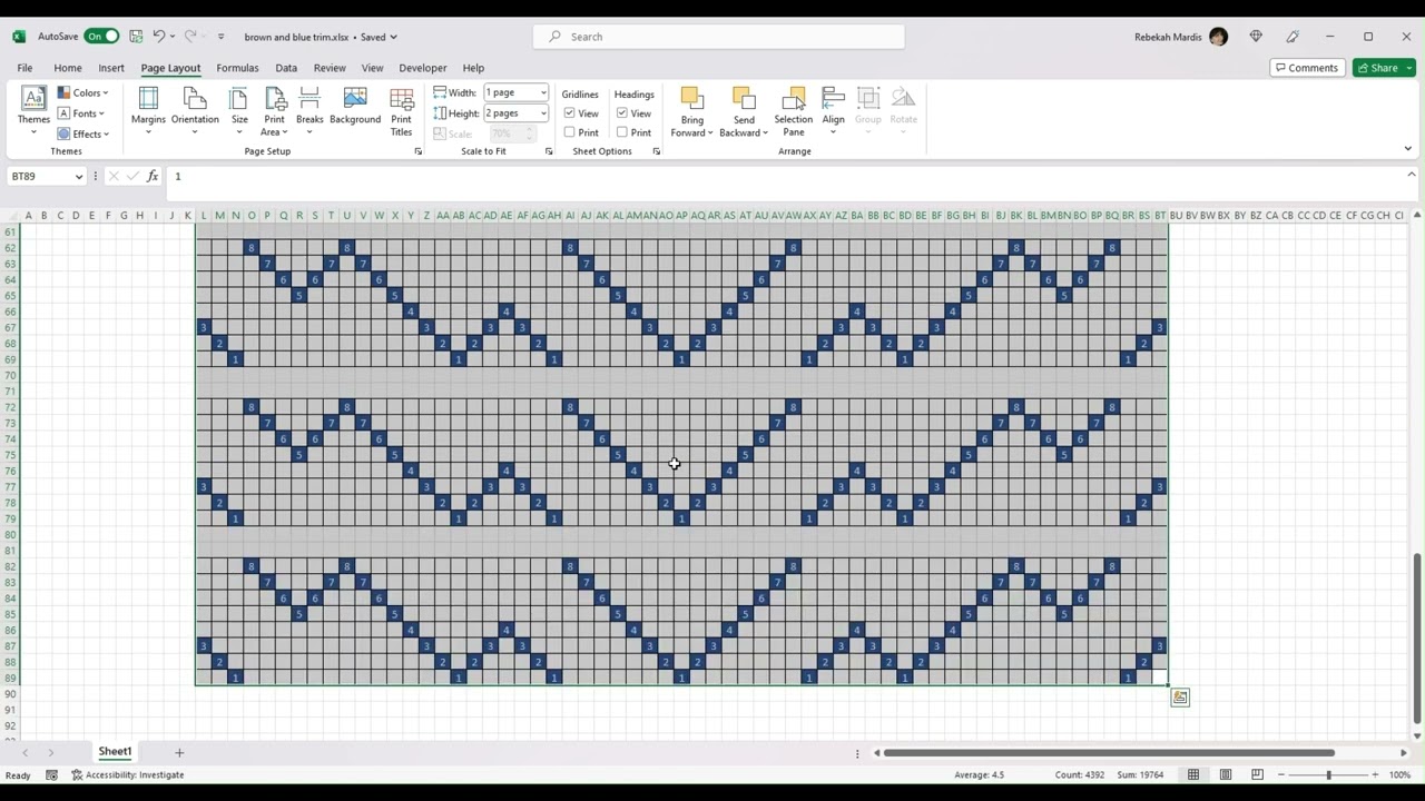 Using Excel for my weaving projects