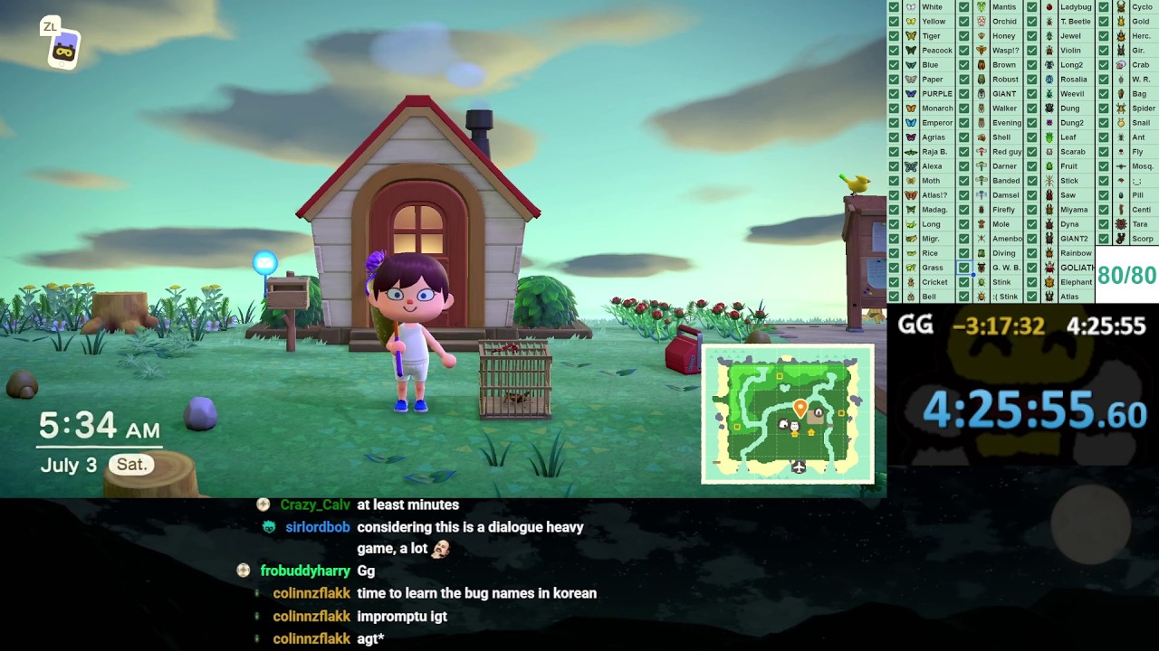 Animal Crossing: New Horizons - Golden Net Speedrun in 4:25:55