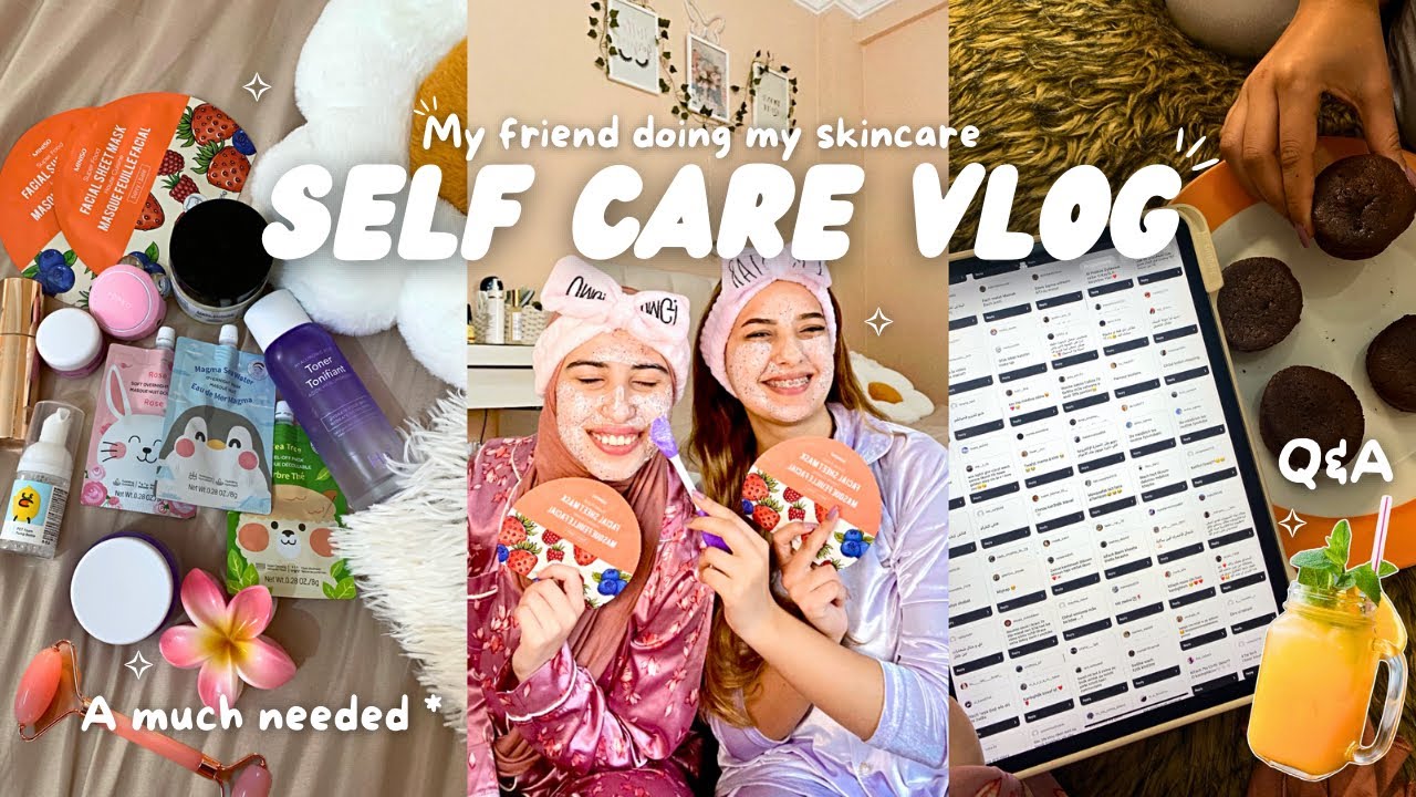 Self care vlog | skincare products | Q&A 🌸 تهلينا فبشرتنا + جاوبنا على أسئلتكم ✨