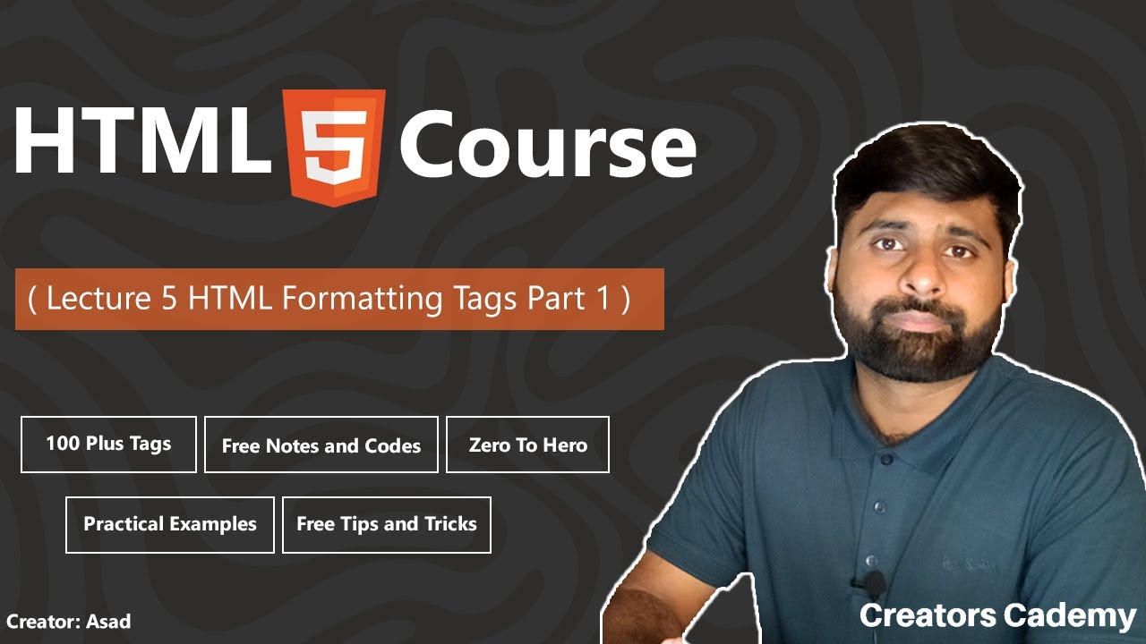 HTML5 Formatting Tags Detailed Explanation Part 1