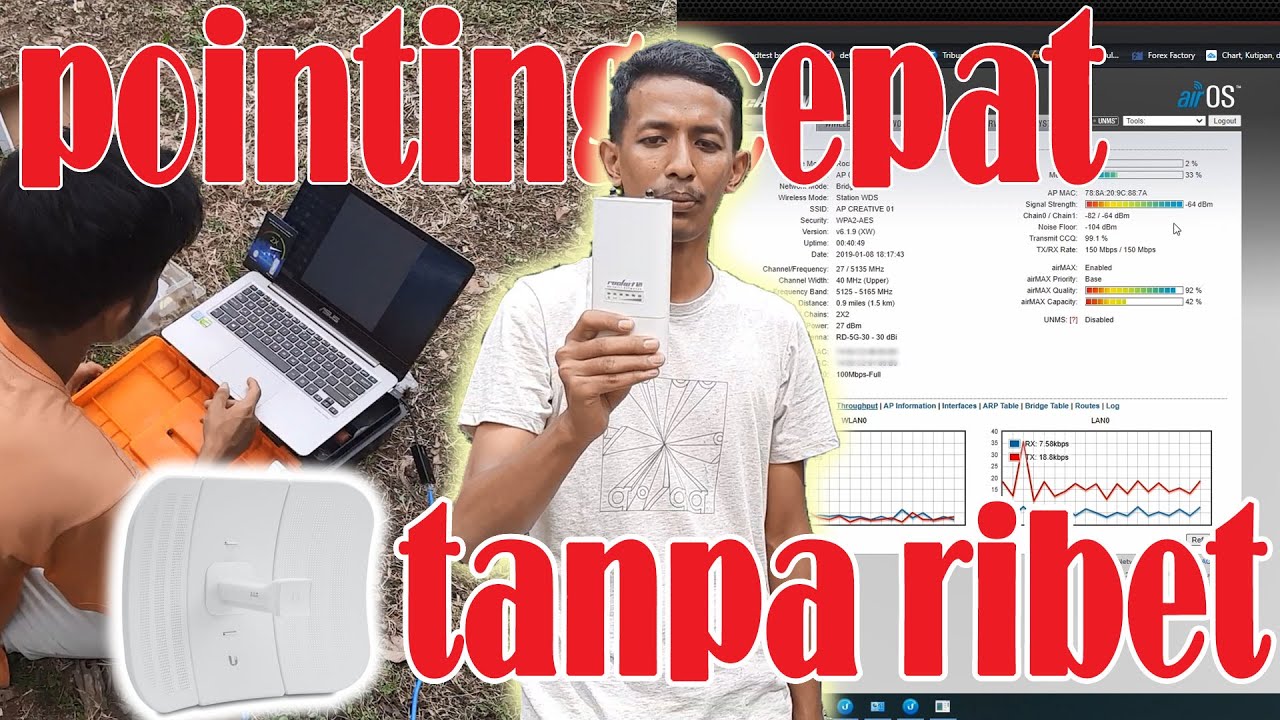 cara cepat pointing rocket m5 vs litebeam m5 point to point [ PtP ]