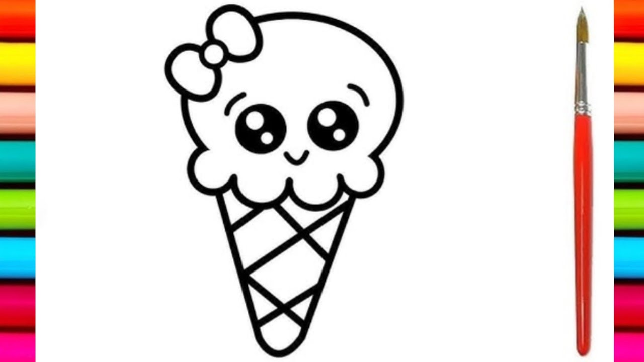 How to draw cute icecream 🍦|| Drawing, Painting & Coloring For Kids and Toddlers_ Child Art 🎨#art 