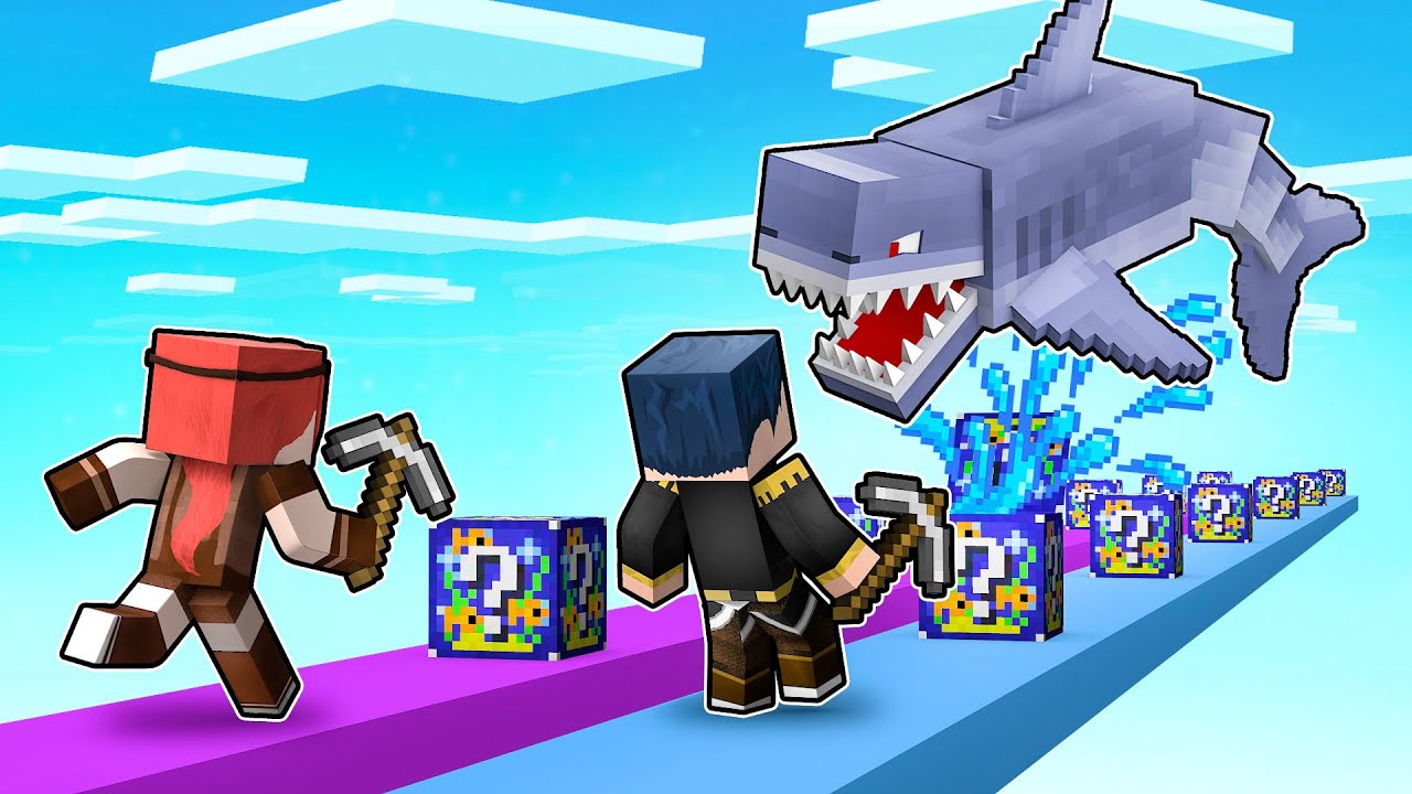 LA CORSA DEI LUCKY BLOCK PESCE SU MINECRAFT!