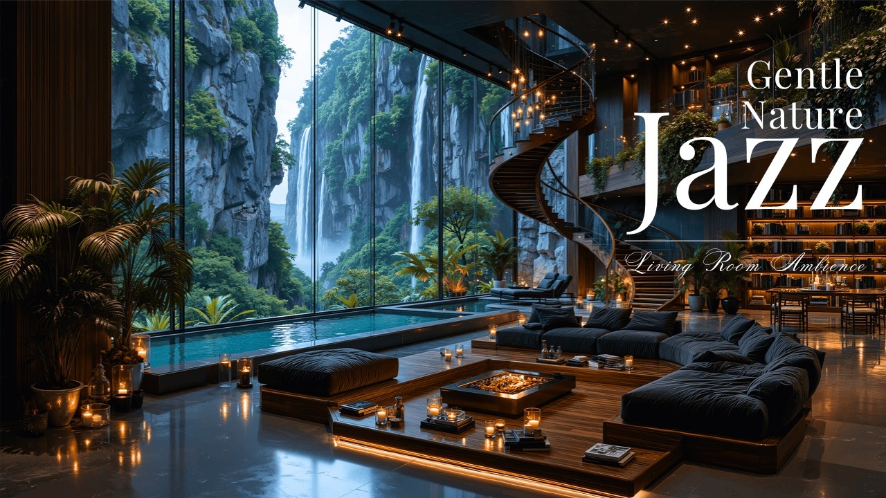 Спокойная Джазовая Атмосфера В Гостиной Для Снятия Стресса | Нежный Природный Джаз Для Учебы И От...