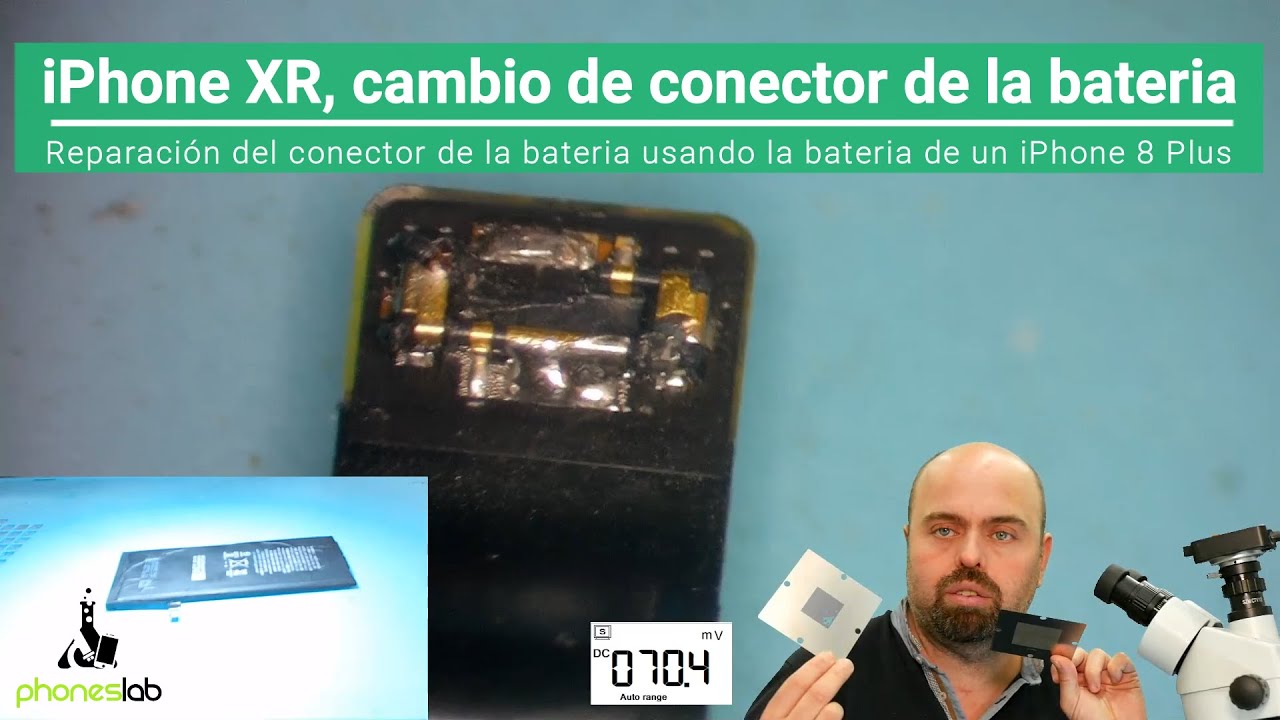 iPhone XR cambio de conector de batería por una de iPhone 8 Plus
