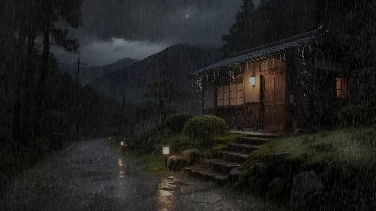 Quiet Tranquility Rainfall Falling on Cabin Roof for Deep Sleep and Recovery