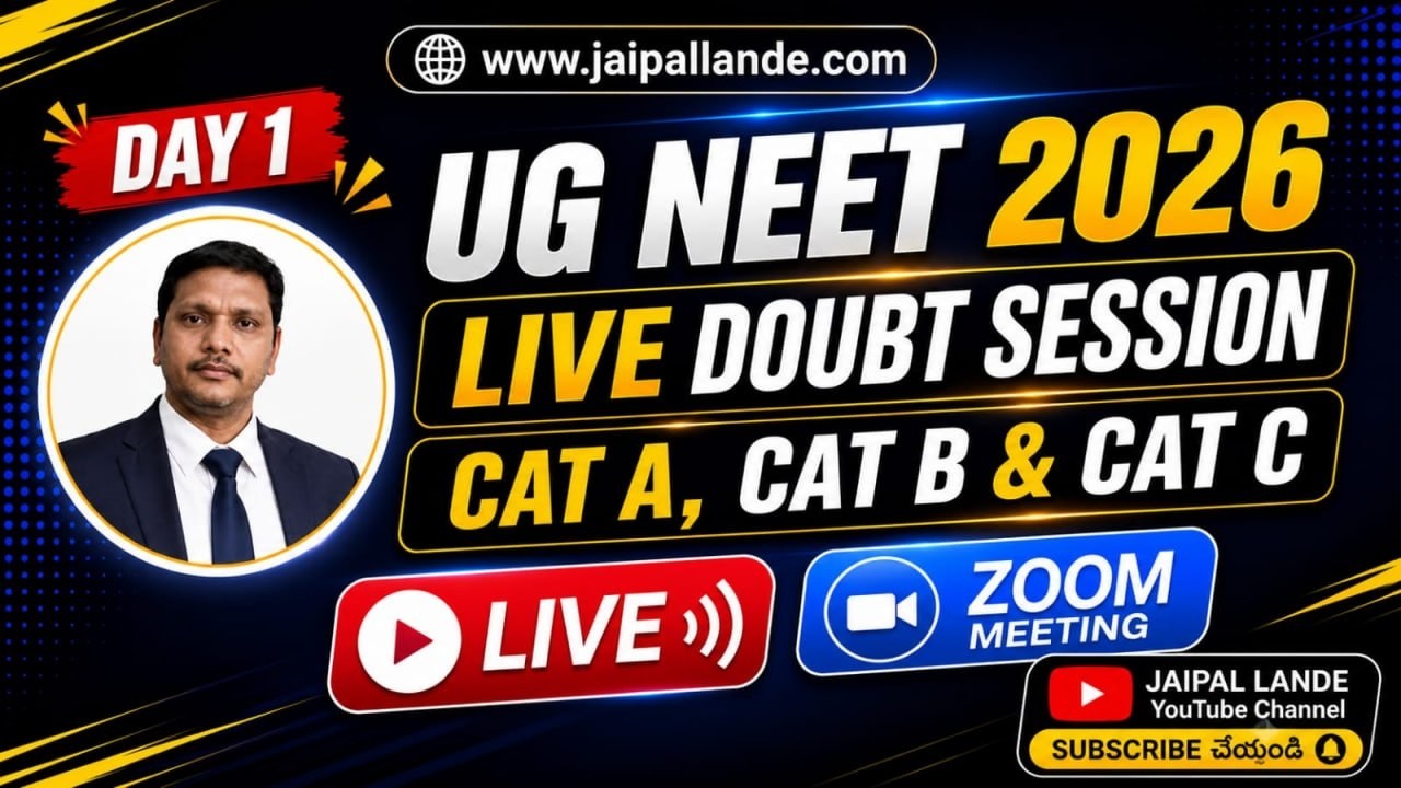 UG NEET 2026 LIVE DOUBT SESSION | CAT A, B & C | DAY 1