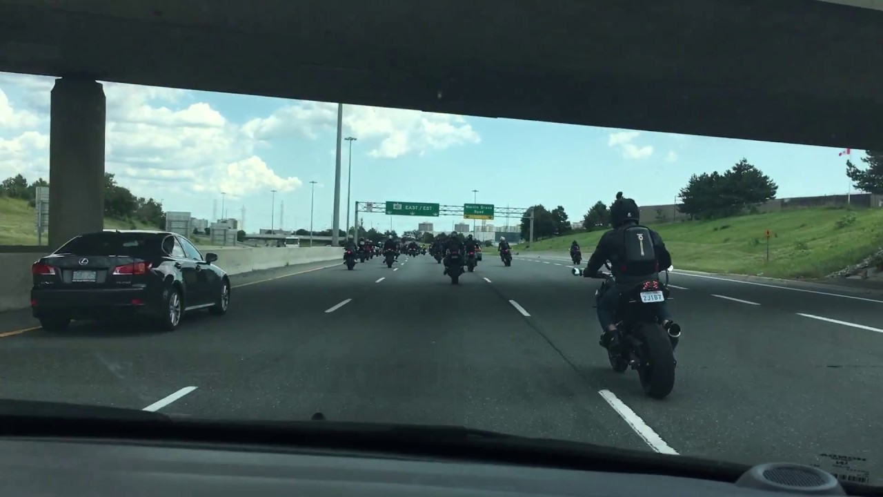 Swarming motorcycles terrorize Toronto traffic