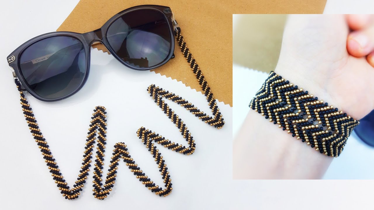 Zarif Gözlük Zinciri Yapımı. Bileklik-Kolye-Yüzük. Elegant Eyeglass Chain Making. Beading Tutorial.