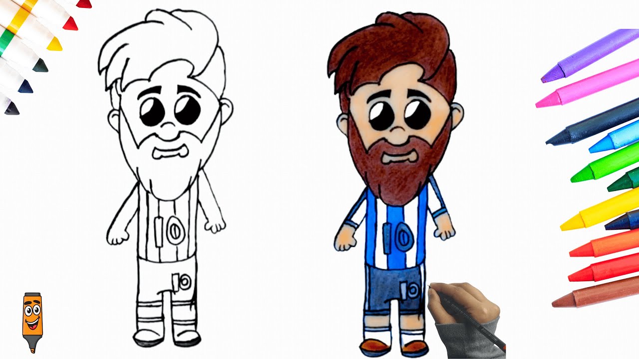 How To Draw Lionel Messi Drawing &ndash; Realistic Football Art 🎨⚽