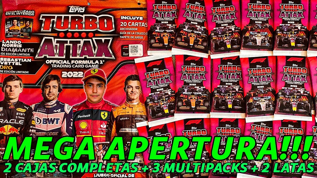 MEGA APERTURA de F1 TURBO ATTAX!!! 2 CAJAS COMPLETAS, 3 MULTIPACKS y 2 LATAS!! *SALE ULTRA RARA!!!*