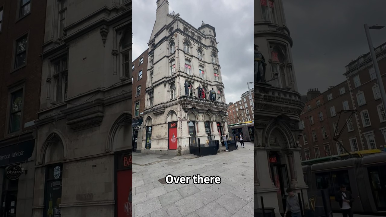 The person on the roof is moving? #citytour #vlog #dublin #citywalk