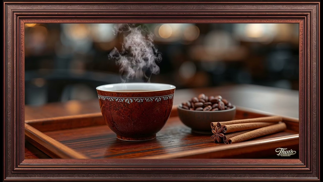 Luxury Coffee Wall Art TV Display ☕ Elegant Café Live Art | Decorative Living Art Screen I Wall Art