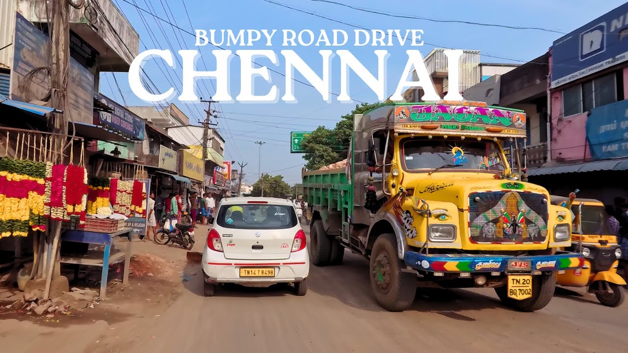 Chennai Bumpy Roads | Drive to Pammal [4K]