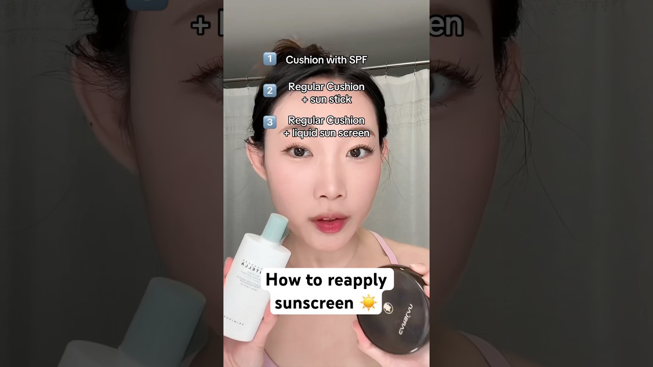 HOW do you reapply sunscreen on top of makeup?? Here&rsquo;s a tutorial #shorts