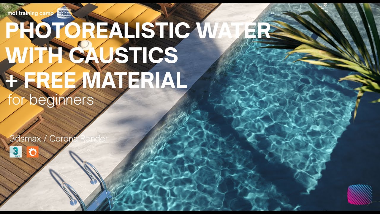 Agua realista con causticas en 3ds max + Corona Render