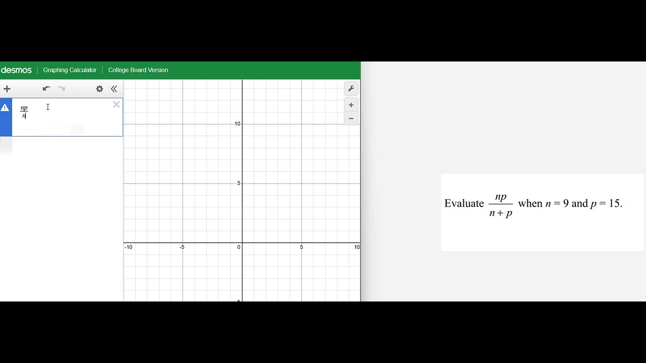 Evaluating expressions using Desmos calculator