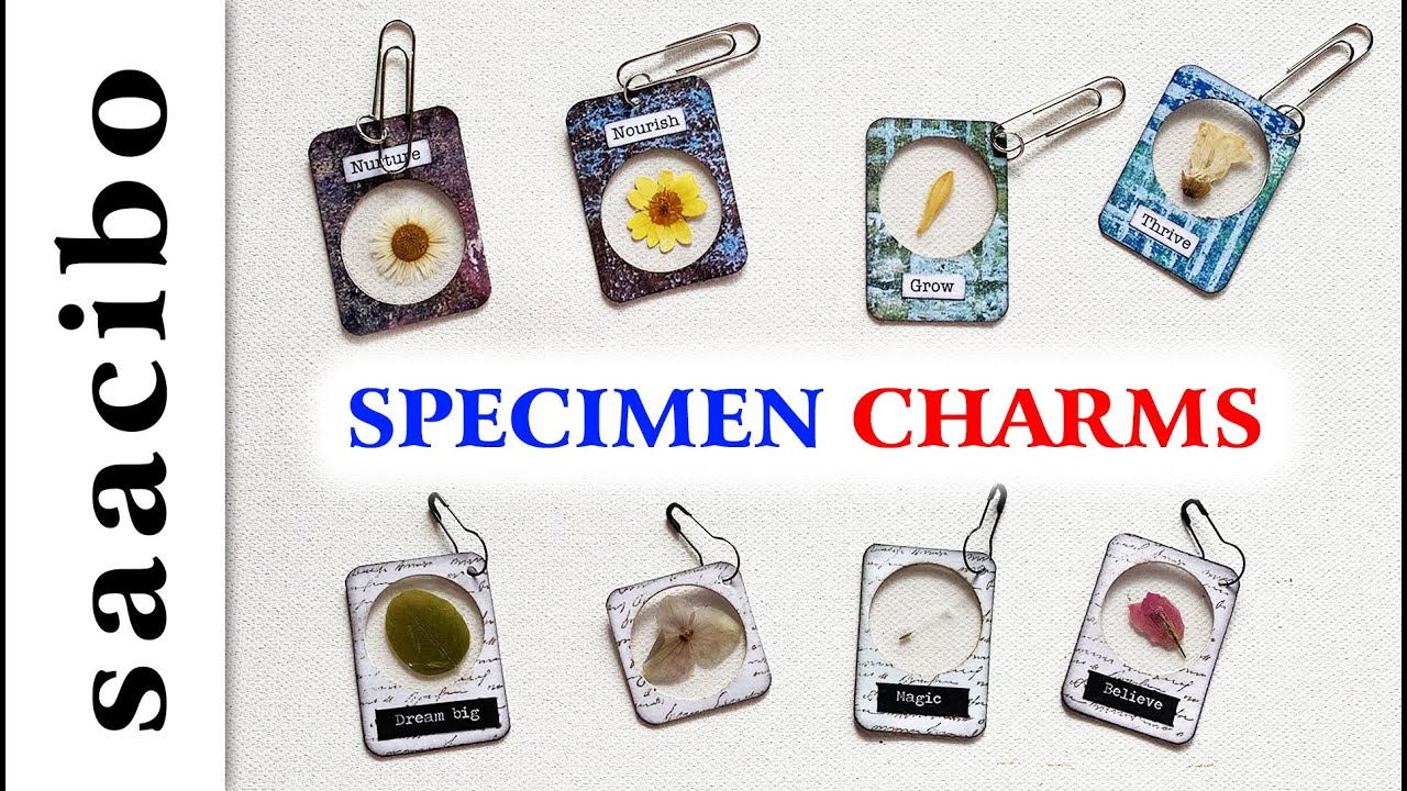 Junk Journal Charms With Botanical Specimens #junkjournaltutorial