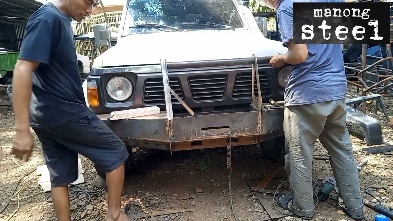 nissan patrol custom front steel bumper #4x4offroad #manongsteel #nissanpatrol #pitbullbars4x4