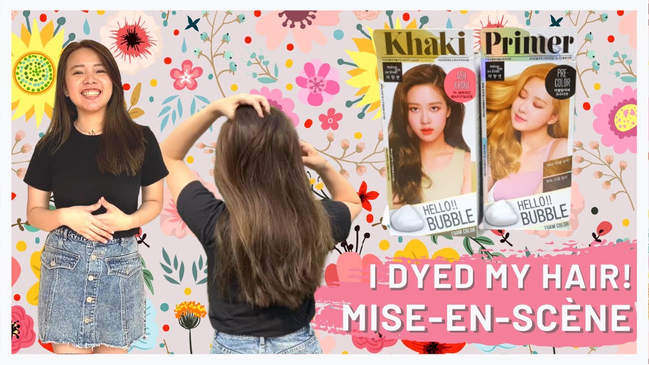 HELLO BUBBLE MISE EN SCENE X BLACKPINK PRIMER & ASH KHAKI | REVIEW & TUTORIAL CAT RAMBUT  (INDO SUB)