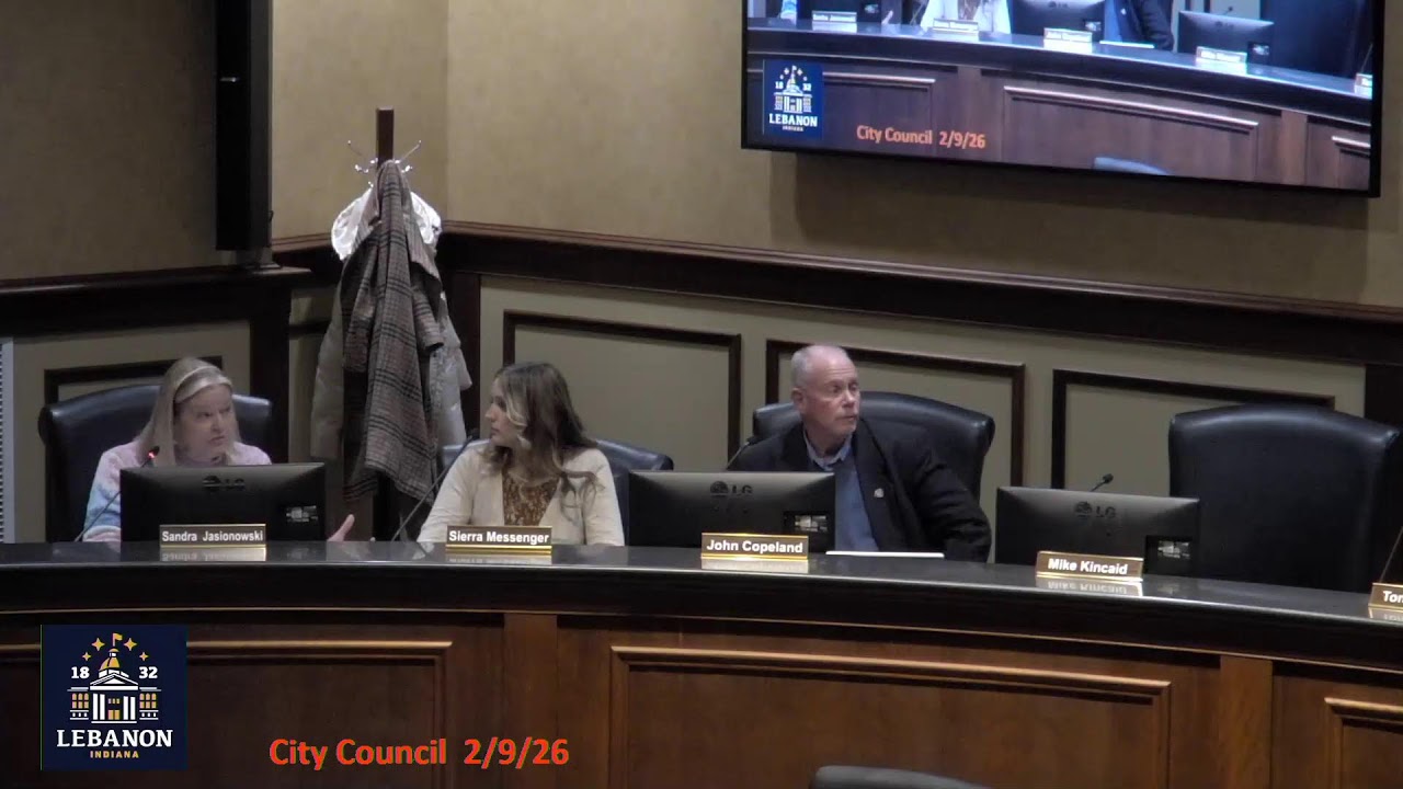 Lebanon, Indiana City Council Meeting 2/9/26