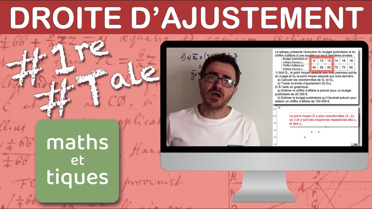 Déterminer la droite d'ajustement par la méthode des 2 points moyens  - Terminale