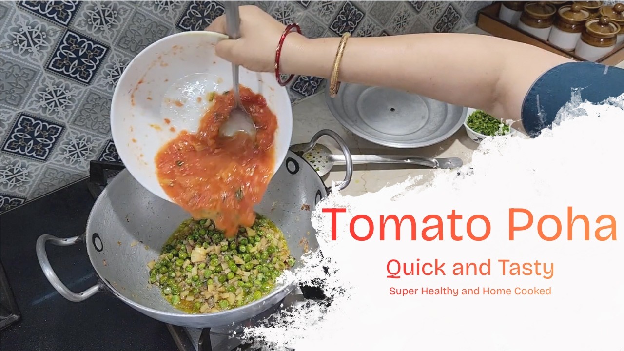 Tomato Poha: Quick, tangy, AND tasty