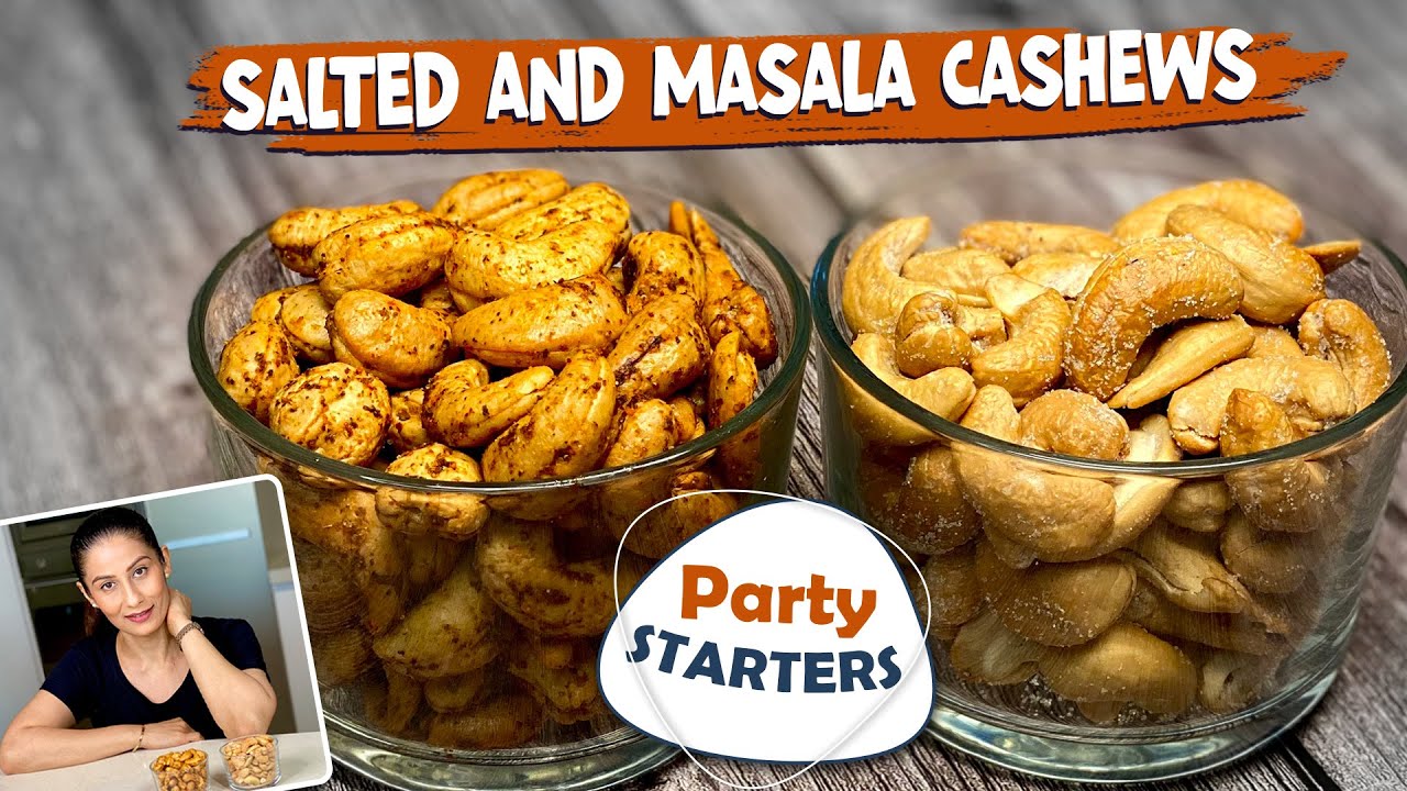 Salted Cashews Recipe | How To Make Salted And Masala Cashews | Roasted Cashews Kaju Recipe