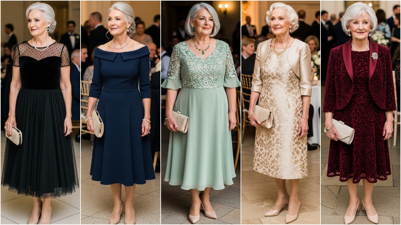 Stunning Tea Length Mother of the Bride Dresses Over 70: Perfect Wedding Guest Outfits for Seniors