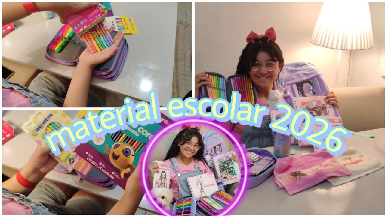 Material escolar da Sophia 2026!💜