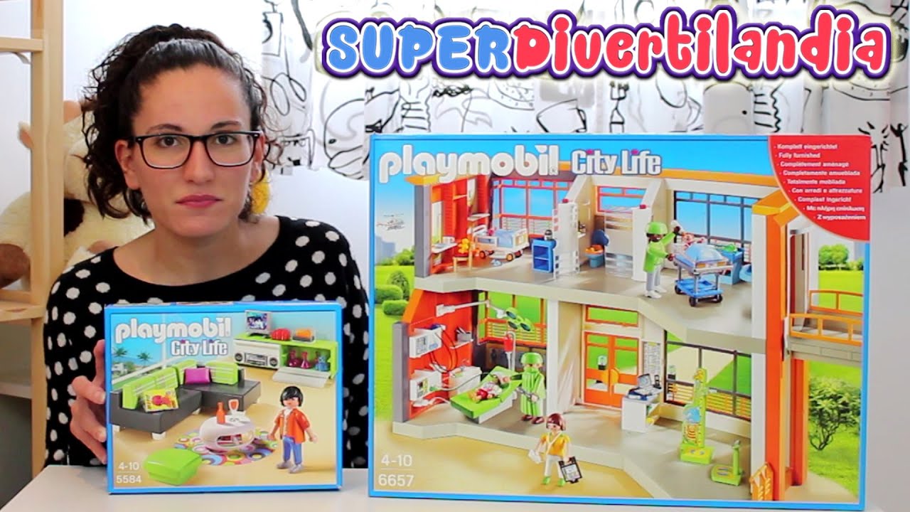 Hospital Infantil de Playmobil City Life (6657) y sala de estar moderna (5584)