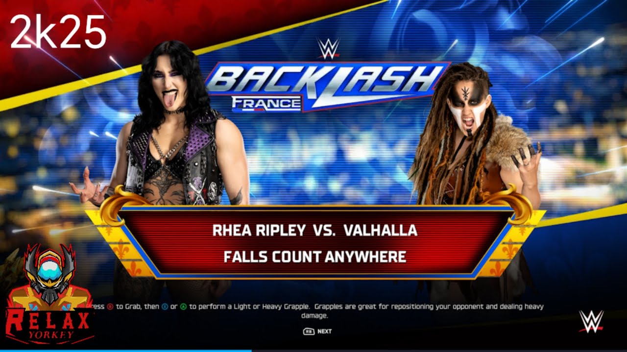 WWE 2k25 Rhea Ripley Vs Valhalla in Falls Count Anywhere 