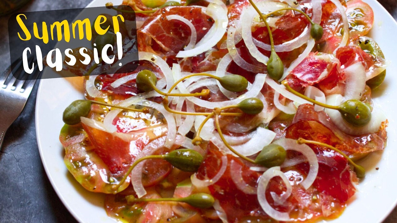 Tomato, Ham, and Onion salad -  Ensalada de tomate con jamón