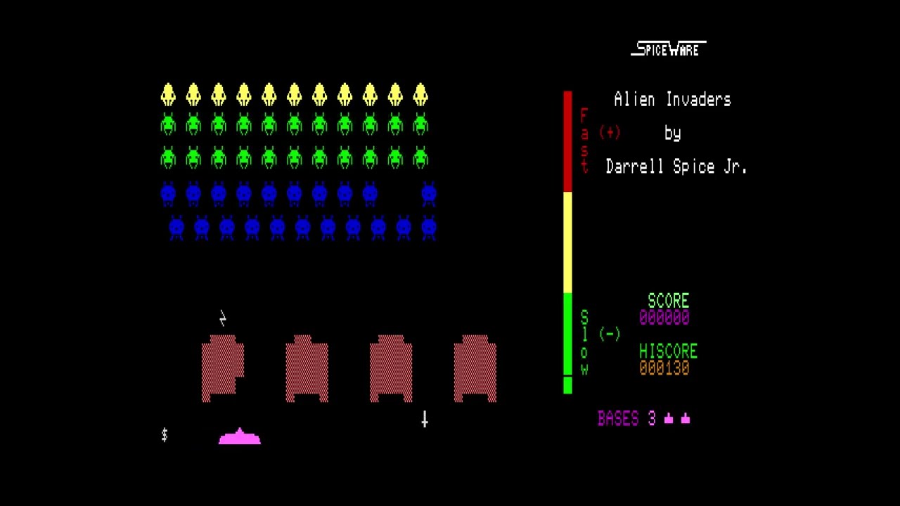 Alien Invaders 128 (Commodore 128 - Spiceware)