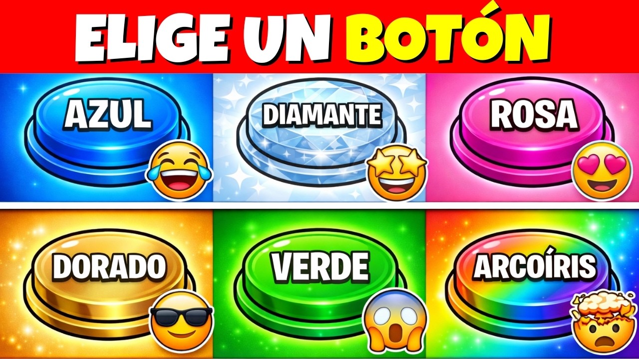 Elige un Botón: 💙 Azul, 💎 Diamante, 💗 Rosa, ⭐️ Dorado, 💚 Verde, 🌈 Arcoiris | Quiz Diario
