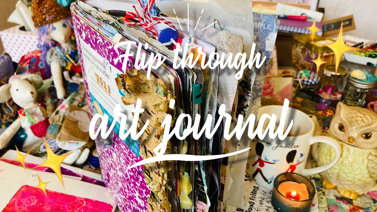 #artjournal composition book flip through &  create together too #flipthroughfriday