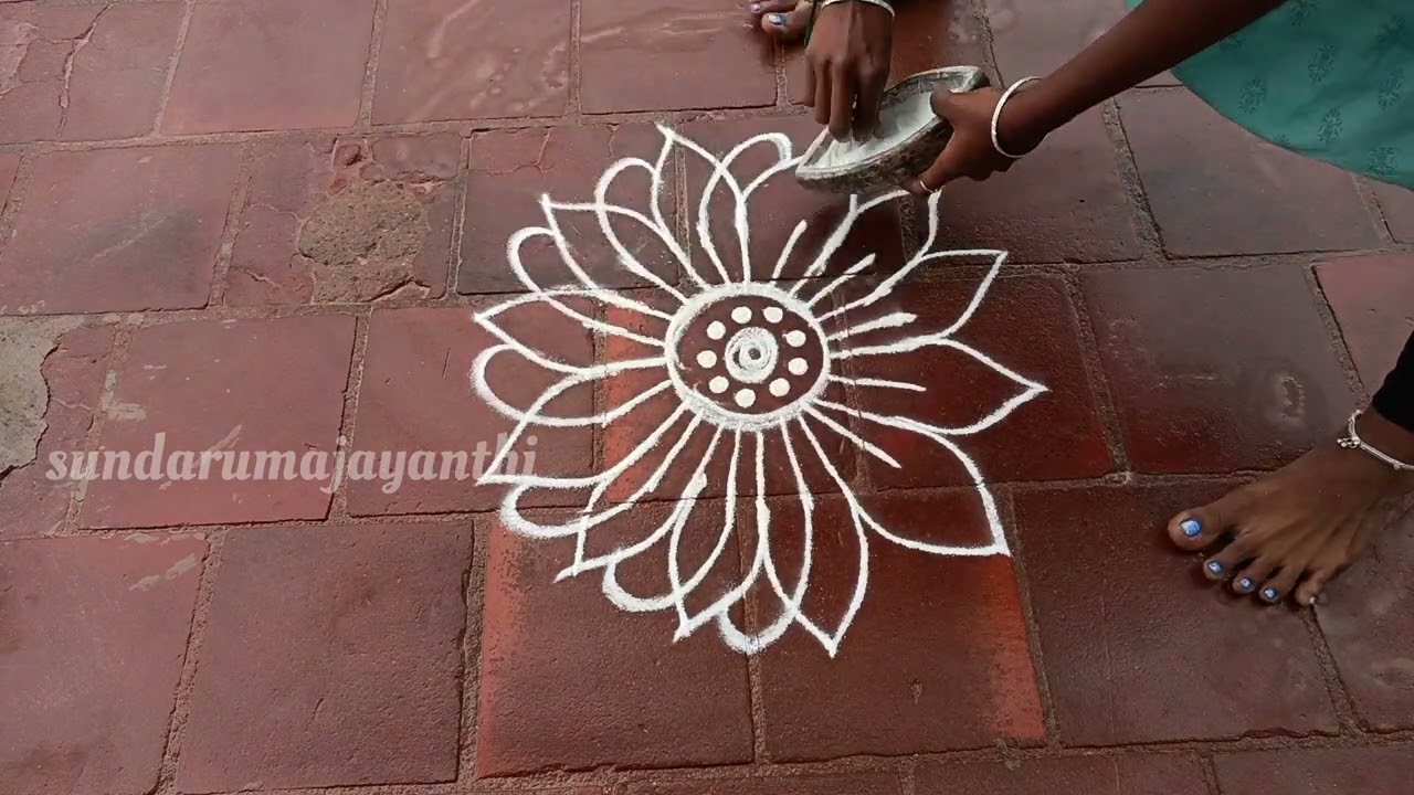 Kolam simple and easy rangoli kolam for bigganer♥️kolam pesuthadi #kolampesuthadi #easyrangoli#kolam
