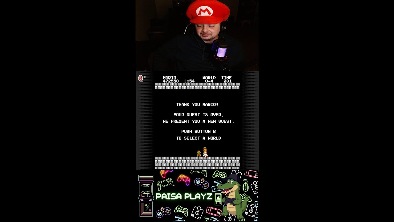 Tercer intento acabando Super Mario Bros. sin power-ups ni warps