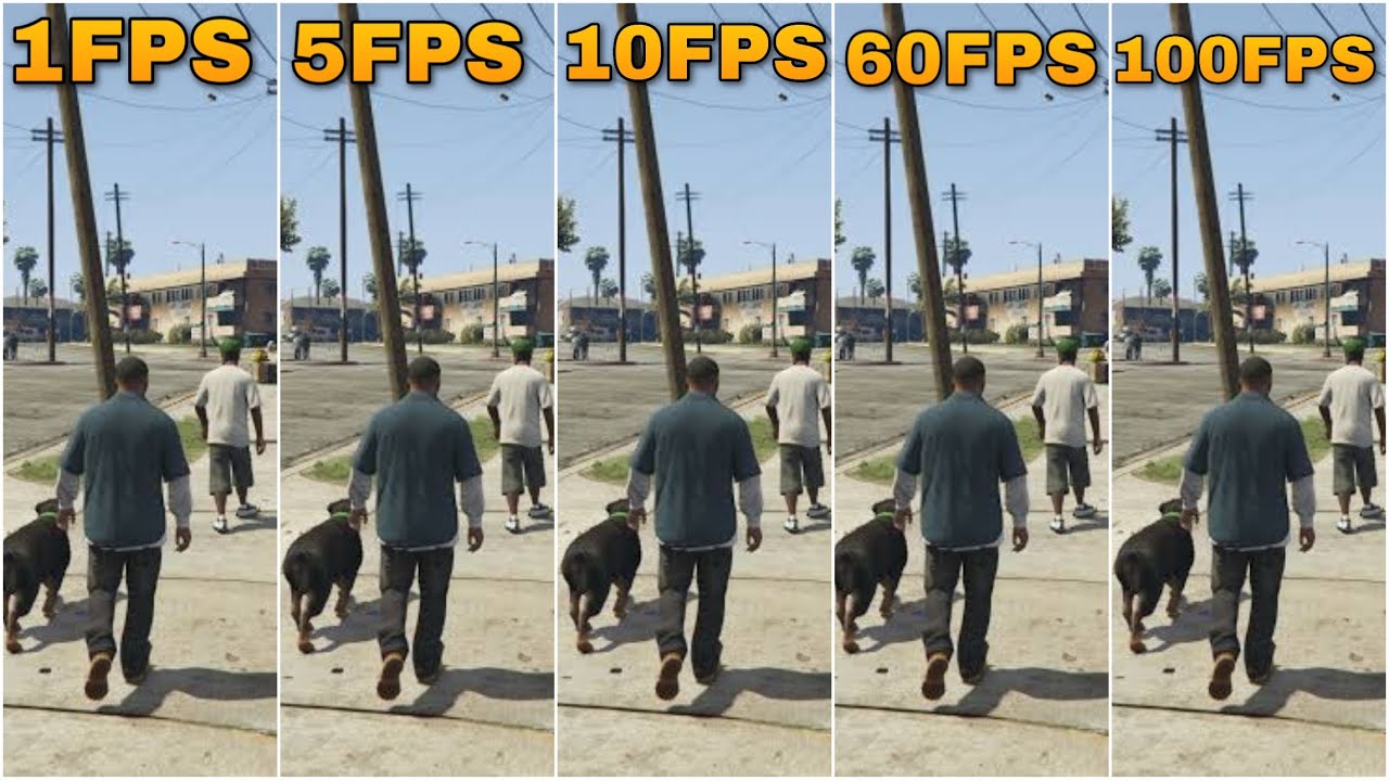 GTA 5 FPS COMPARISON 1 FPS VS 10 FPS VS 30 FPS VS 60 FPS VS 100 FPS