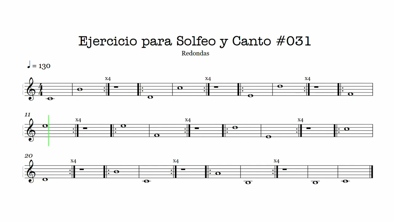 🎵 Ejercicio de Canto y Solfeo #0031 ⚡ (Rápido) - 🎤 Afinación y Solfeo ✨