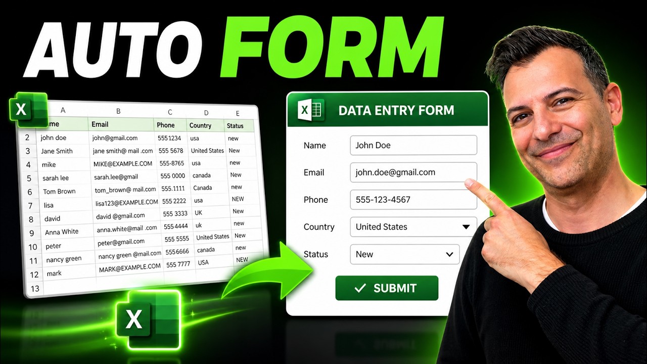 How to Create a Fully Automated Data Entry Form in Excel (in 4 STEPS)